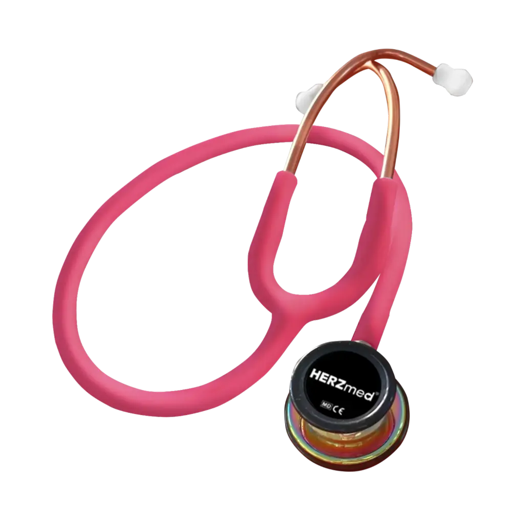 HERZmed Stethoskop PROFI PINK - Pearl Effect  