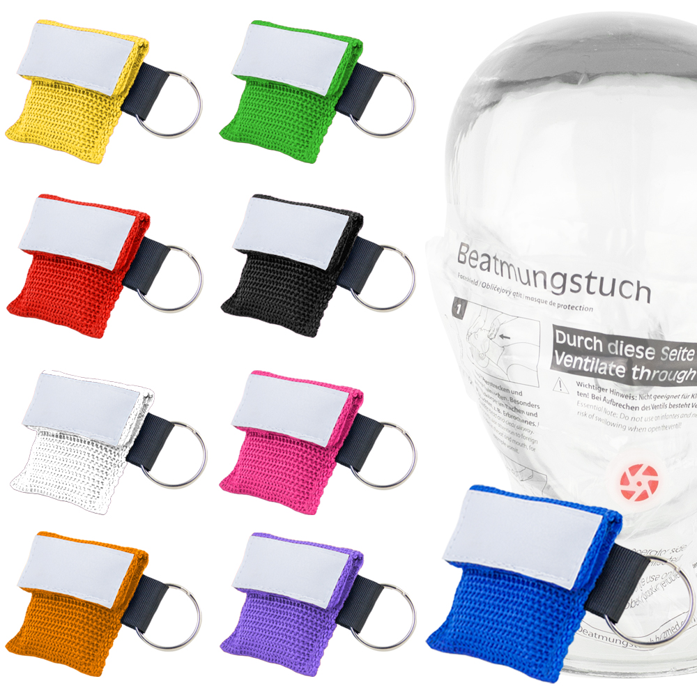 Beatmungstuch im Schlüsselanhänger ohne Logo Grün