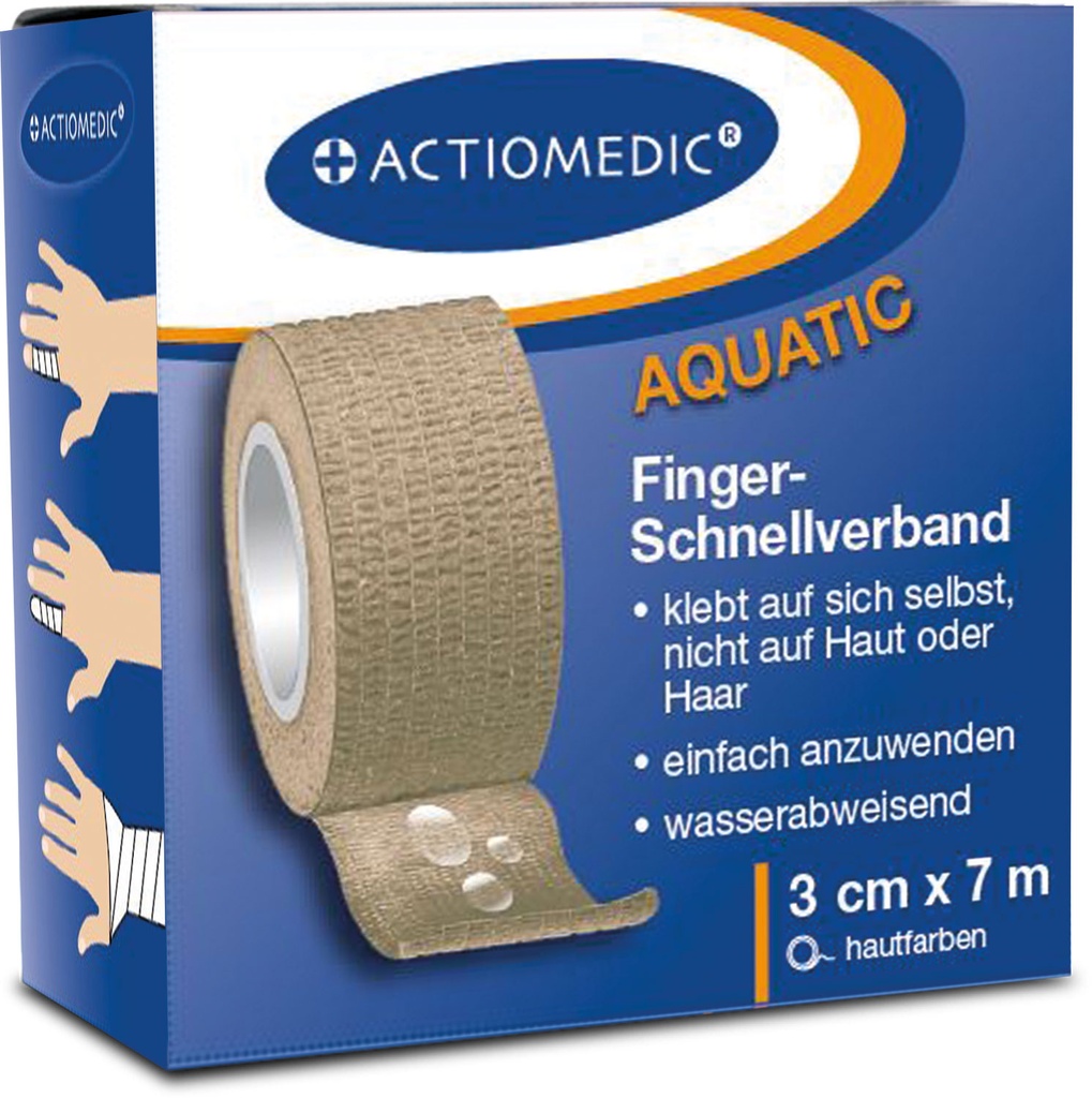Schnellverband AQUATIC hautfarben 3 cm x 7 m