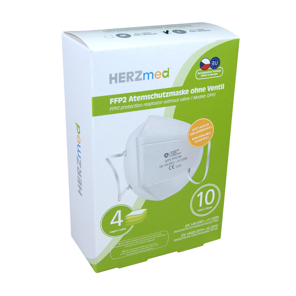 HERZmed FFP2 Maske M WHITE