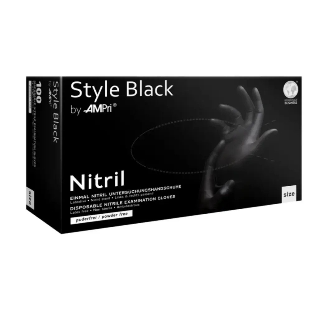 Nitrilhandschuhe, schwarz, Größe S, puderfrei, Style Black