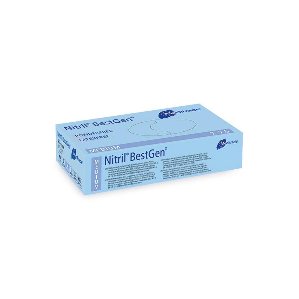 Nitril BestGen Gr.M blau puderfrei Handschuhe ,