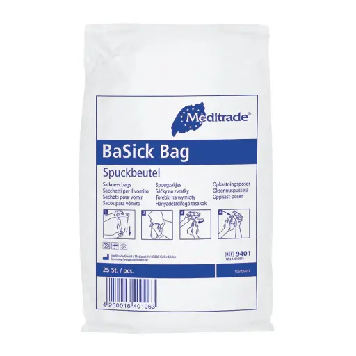 [01-202] BaSick Bag Spuckbeutel 1500 ml, 25 Stück