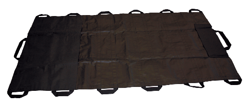[N190458] [N190458] HERZmed Rettungstuch EINWEG BLACK, 10 Griffe ca. 200x80cm, max. 200kg
