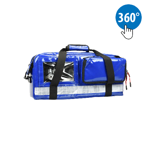 [N190308] HERZmed Sauerstofftasche WaterStop PROFI PLANE BLUE