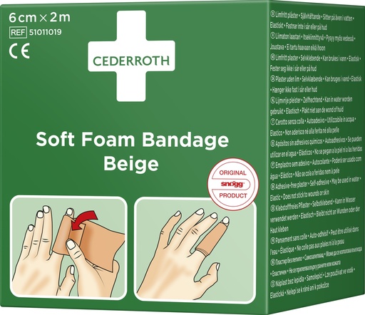 [2600436] Cederroth Soft Foam Bandage 6 cm x 2,0 m BEIGE